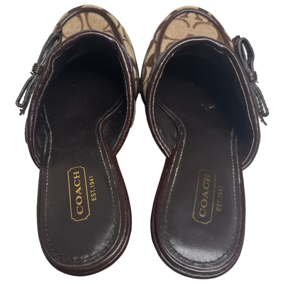 Coach Jodey Signature Platform Wooden Y2K Heels Size 8 - Picture 10 of 12